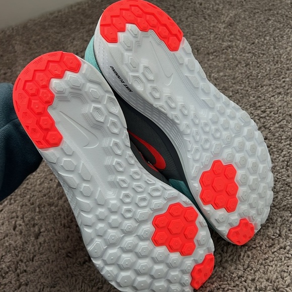 Nike FitSole Blue and Neon Coral Running Shoes - Picture 7 of 7